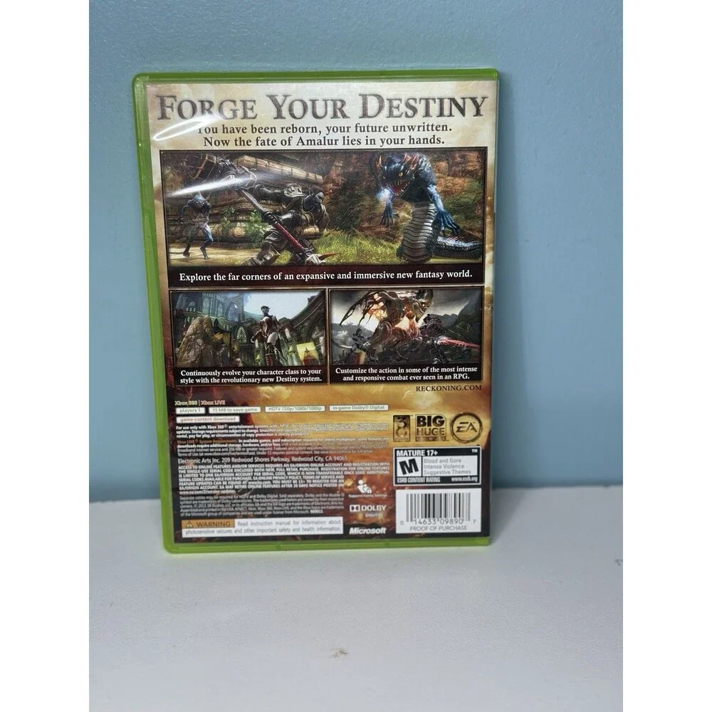 Kingdoms of Amalur: Reckoning (Microsoft Xbox 360, 2012) No Manual